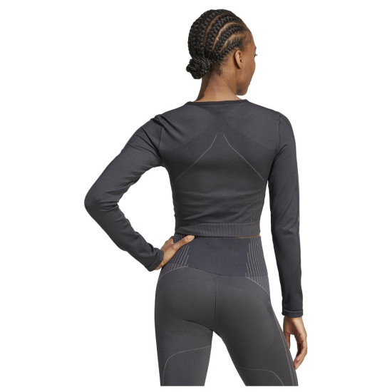 Adidas Γυναικεία μακρυμάνικη μπλούζα Knit Cropped Long-Sleeve Tee
